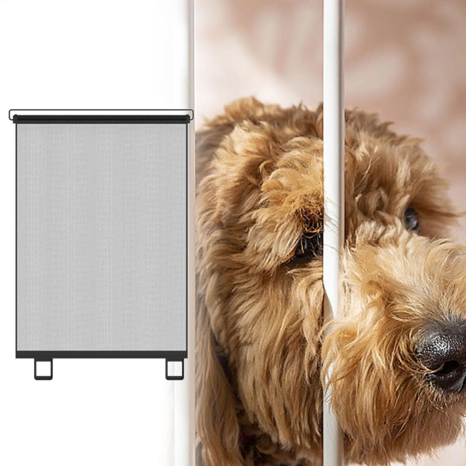 No-Drill Retractable Pet Gate | Mesh Dog & Child Safety Fence Retractable Pet Gate Peaceful Pleasures Health and Wellness