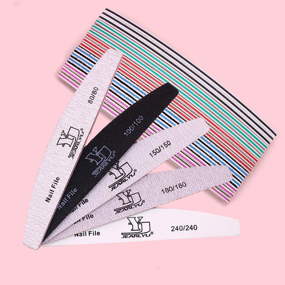 5Pcs/Lot Nail File Mix Color Limas 80/100/150/180/240 Grit Professional Sandpaper Cuticle Remover Buffer Files Manicure Tool Set Peaceful Pleasures Health and Wellness