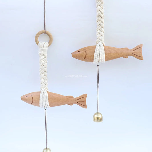 Wall Wooden Door Pendants Ultra-thin Tree Fish Ornament Lightweight Saves Space Wall-mounting Fish Hangable Pollack Charm Crafts Peaceful Pleasures Health and Wellness
