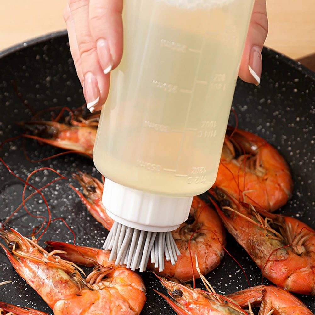 Silicone Oil Bottle With Brush,Heat-Resistant Outdoor Barbecue With Scale Brush Oil Pot,For Kitchen Cooking/Frying/BBQ Pancake Peaceful Pleasures Health and Wellness