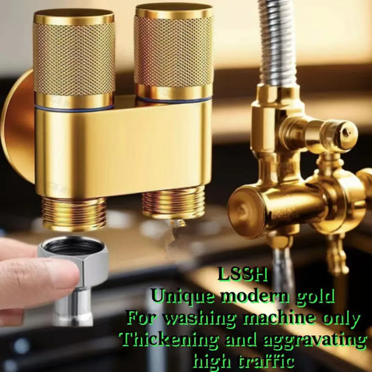 Dual Outlet Copper Tee Washing Machine Water Stop Valve Water Stop Valve Peaceful Pleasures Health and Wellness