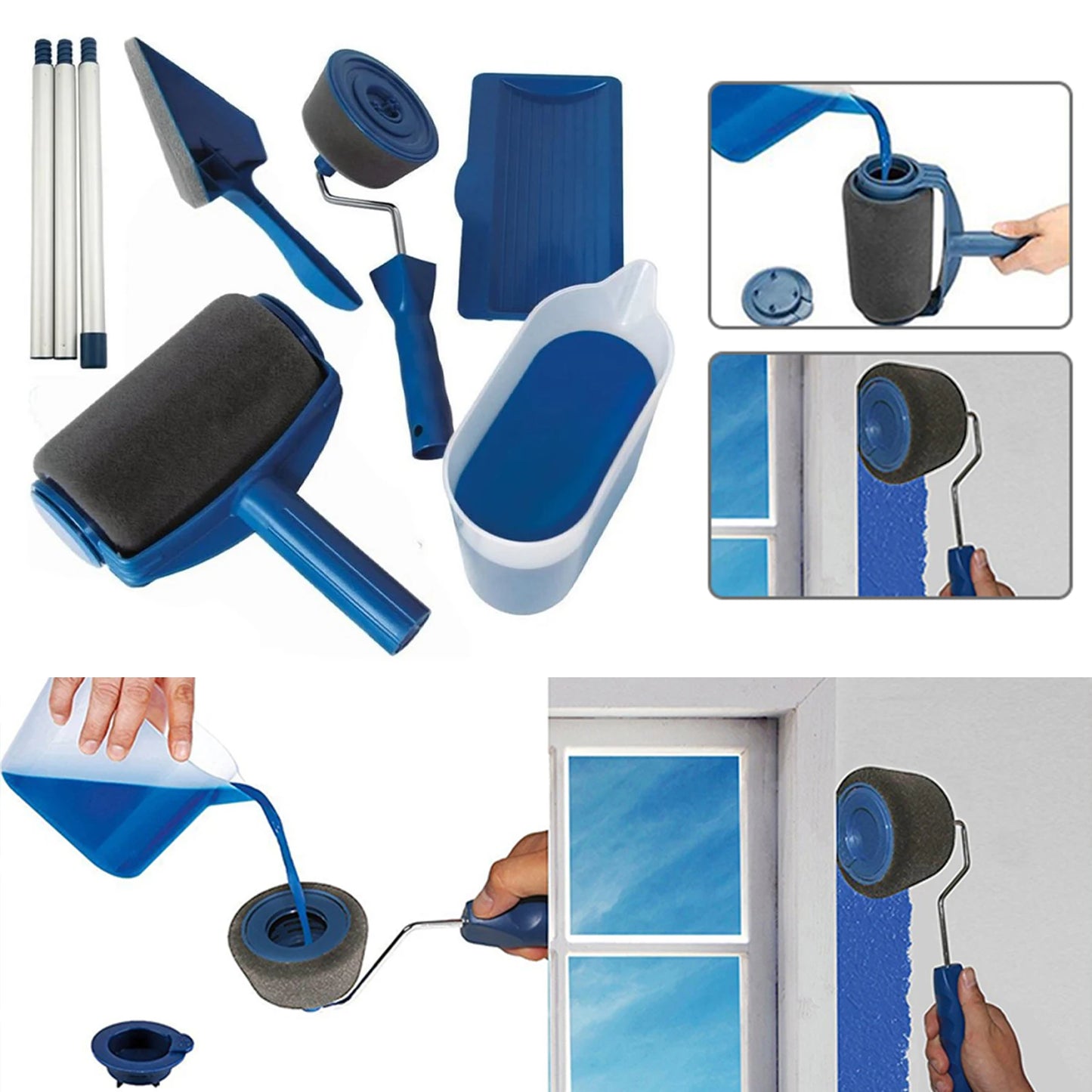 Corner Paint Brush Roller Kit Foam Interior Paint Brushes Triangles Paint Brush for Wall Repair and Painting Peaceful Pleasures Health and Wellness
