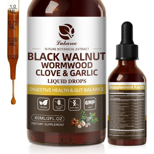 Black Walnut Wormwood Drops | Gut Cleanse & Digestive Health Herbal Gut Cleanse Drops Peaceful Pleasures Health and Wellness