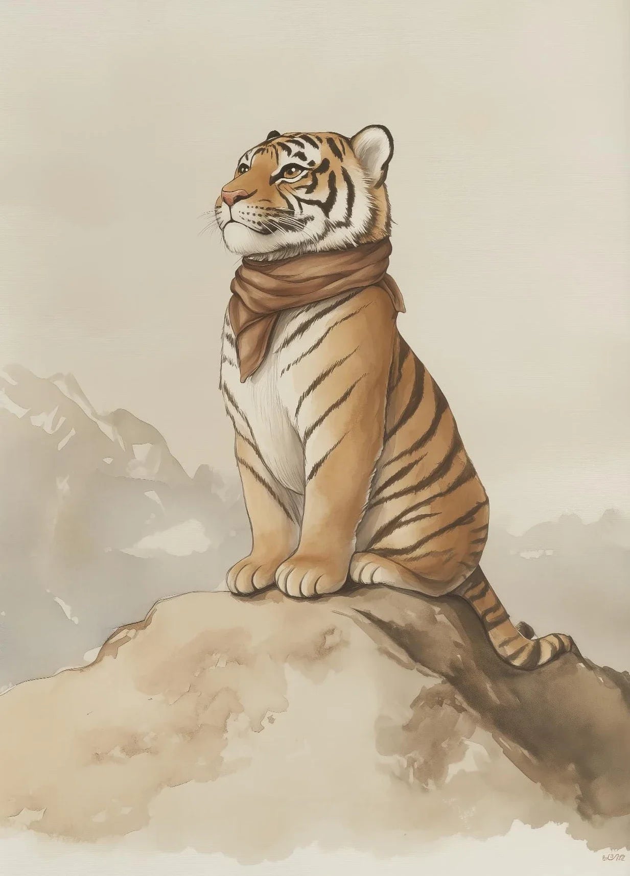 Cartoon Animal Canvas Wall Art | Unframed Modern Poster Print