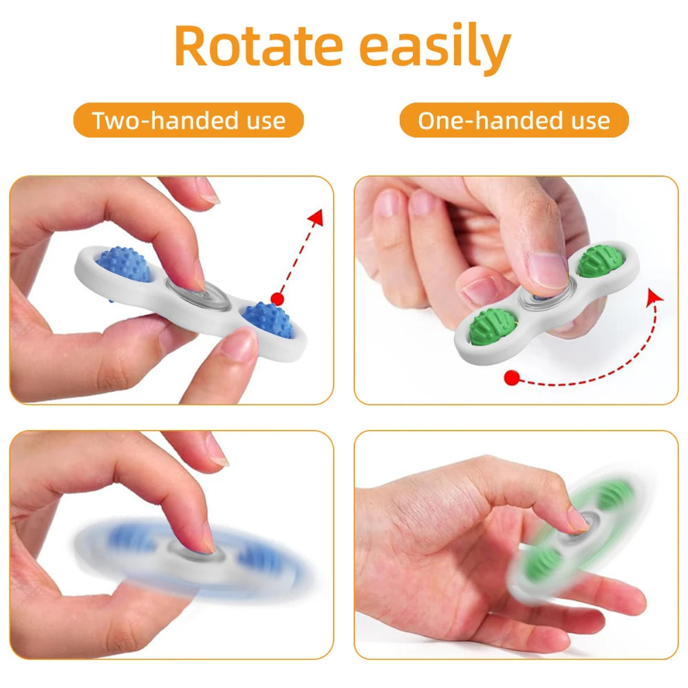 Fidget Silicone Sensory Toy Rotating Rolling Gyroscope Decompression Toy For Anxiety Relief Sensory Autism Toys Peaceful Pleasures Health and Wellness