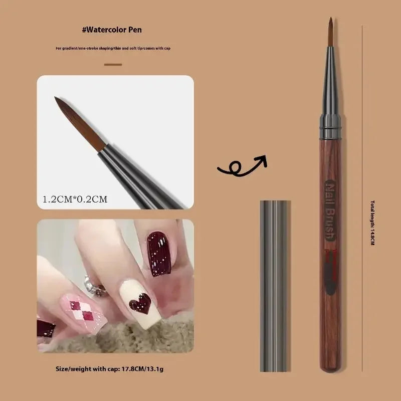 Sandalwood Detail Nail Art Pen High Quality Paintings Pen Nail Phototherapy Pen Nail Construction Painting Carving Pen Tool Peaceful Pleasures Health and Wellness