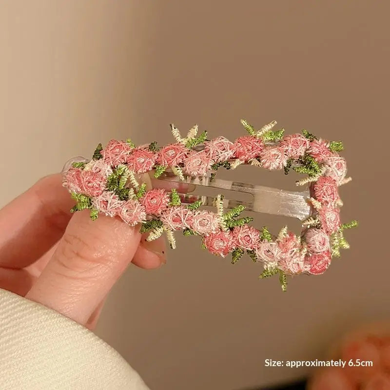 Pink Flower Star Heart Geometric Hair Clip for Women & Girls