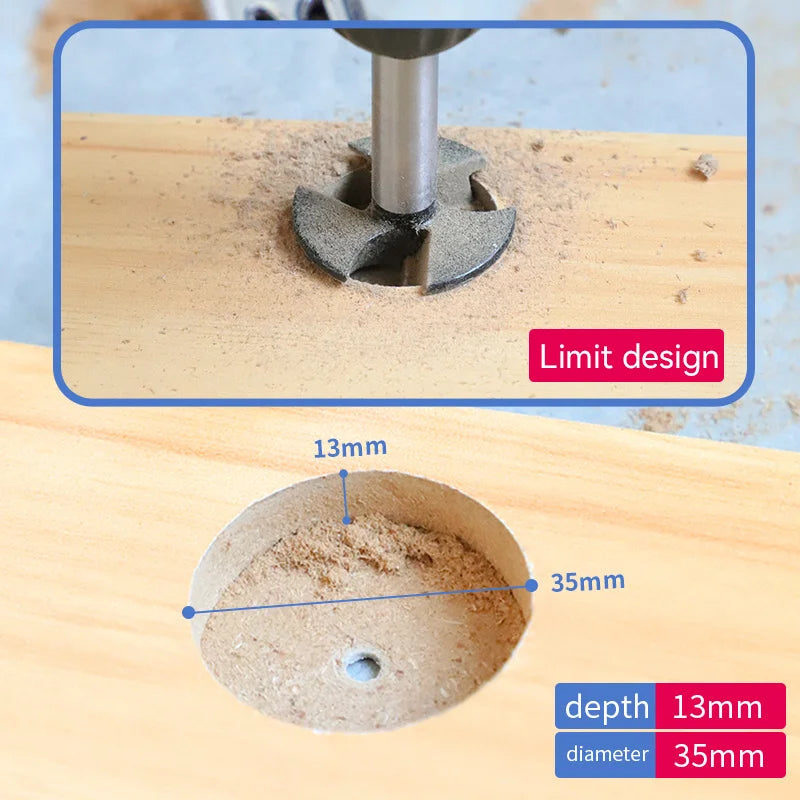 35mm Three-Blade Hinge Hole Opener Woodworking Cabinet Door Hinge Jig Puncher Locator for Wood Plank Desktop Installation Peaceful Pleasures Health and Wellness