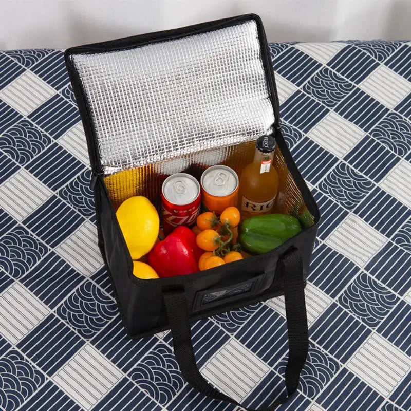 Large Insulated Lunch Bag with Aluminum Foil Waterproof Material Thermal Cooler Tote for Food Delivery and Picnics Peaceful Pleasures Health and Wellness