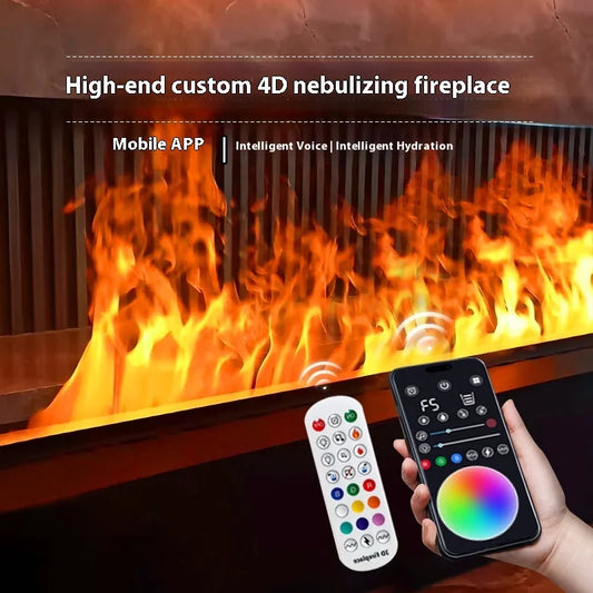 Smart Home 3D Fireplace Water Steam Humidifier LED Decorative Flame TV Wall Sound Of Firewood Cracking Vapour Electric Fireplace Peaceful Pleasures Health and Wellness