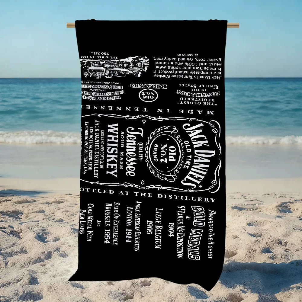 Jack Daniel's Logo Quick-Dry Beach Towel | Pool, Gym & Travel