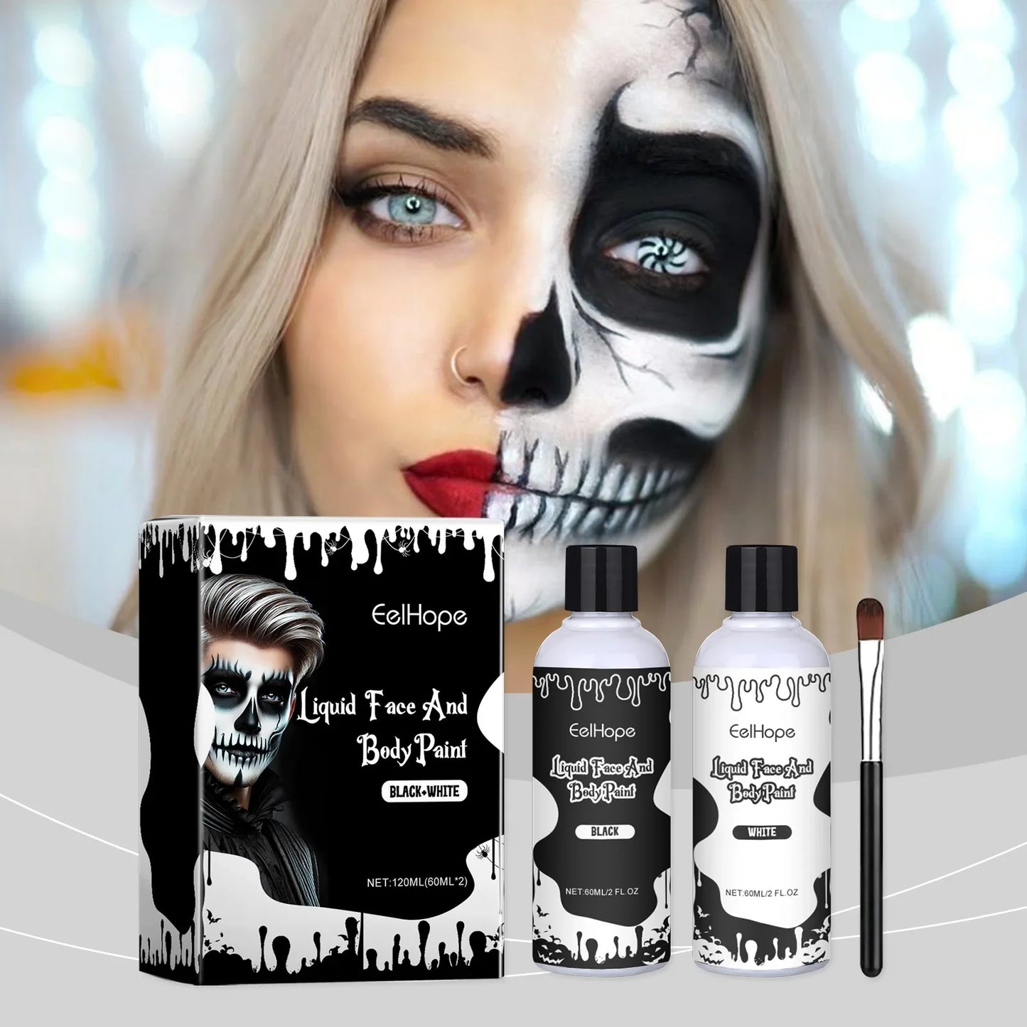 Halloween Multicolor Body Paint – Quick-Dry Clown & Costume Liquid