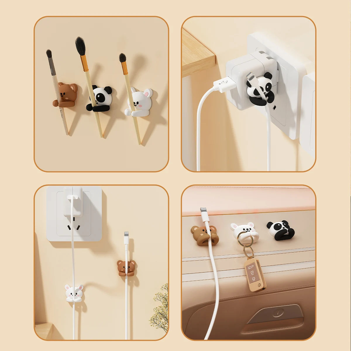 Desktop Multifunctional Winding Device Mouse Cable Headphone Cable Data Cable Holder Nail Free Seamless Silicone Cable Organizer Peaceful Pleasures Health and Wellness
