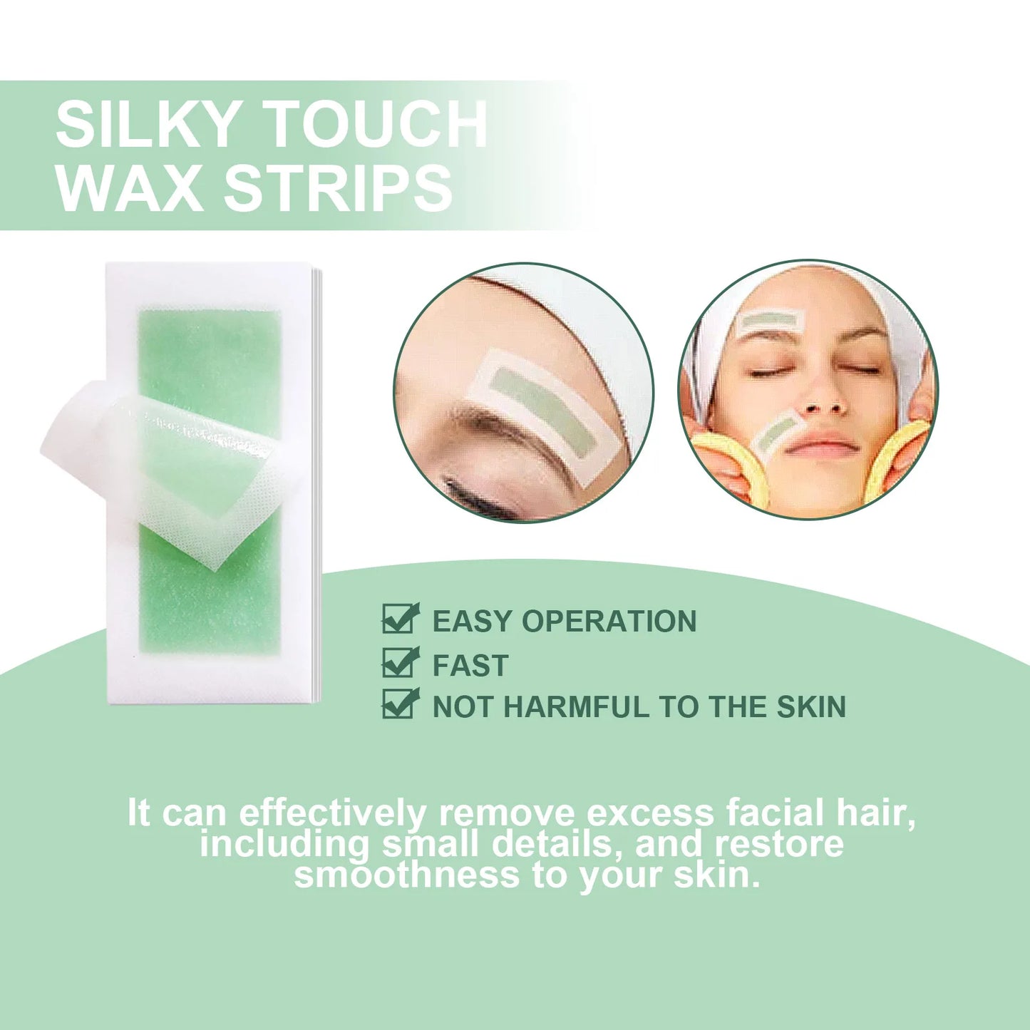 40-Piece Cold Wax Strips – Face & Body Hair Removal with Aloe