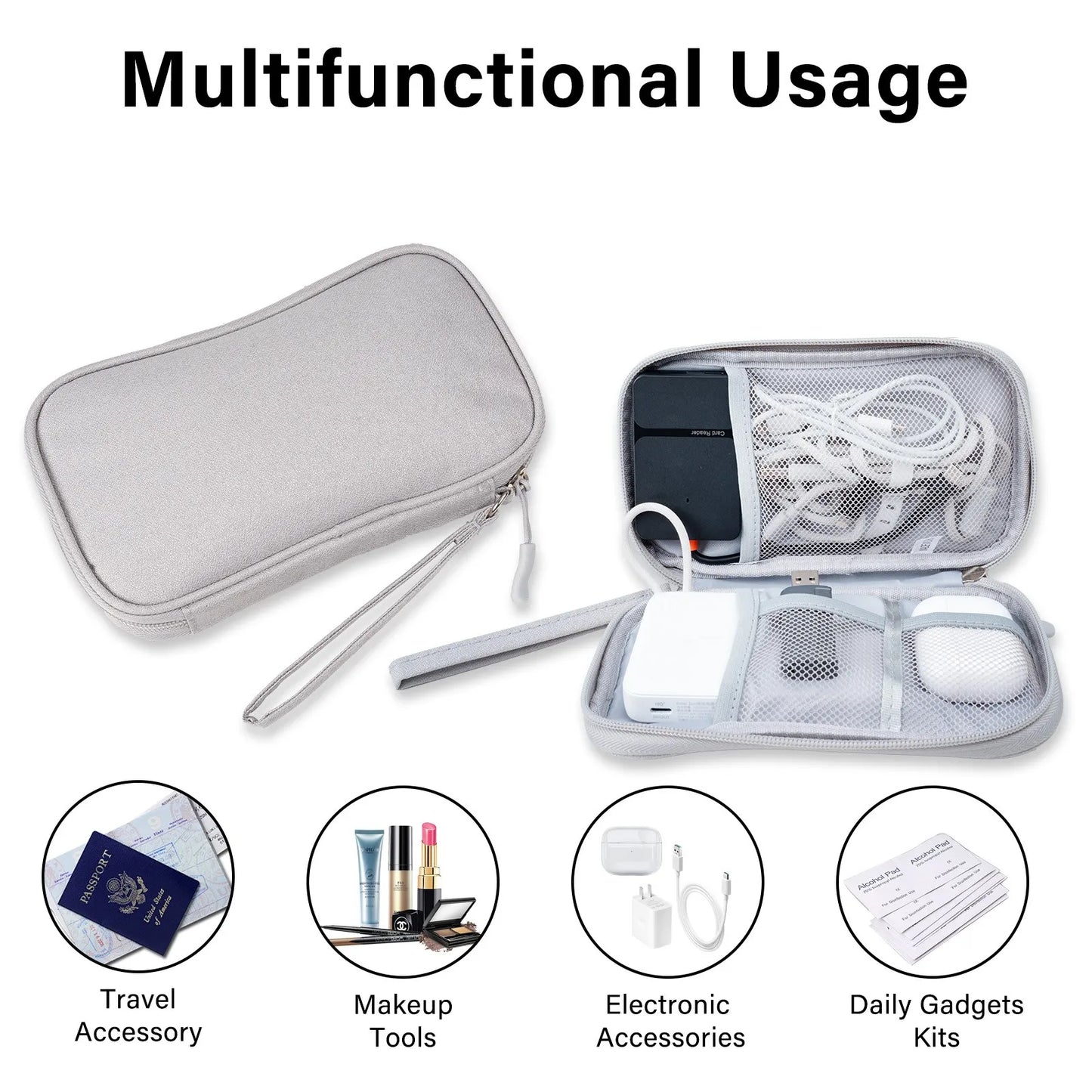 Large Capacity Travel Gadget Organizer, Multi-layer Electronics Accessory Pouch for Portable Charger, Cables, Hard Drive, Phone Peaceful Pleasures Health and Wellness