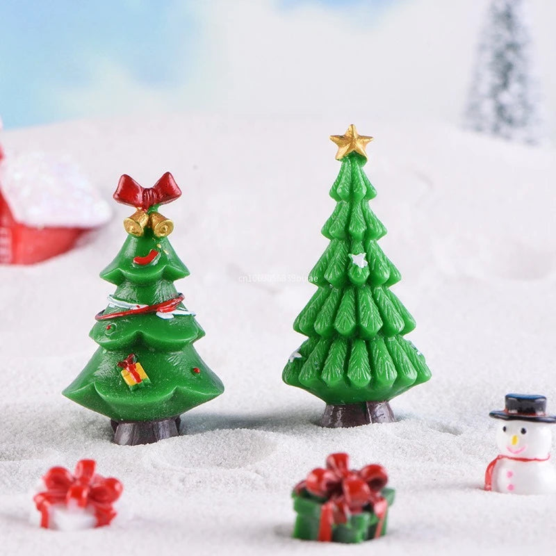 New Creative Christmas Tree Garden Micro Landscape Accessory Various Christmas Tree Ornaments Resin Crafts Cute Home Decoration Peaceful Pleasures Health and Wellness