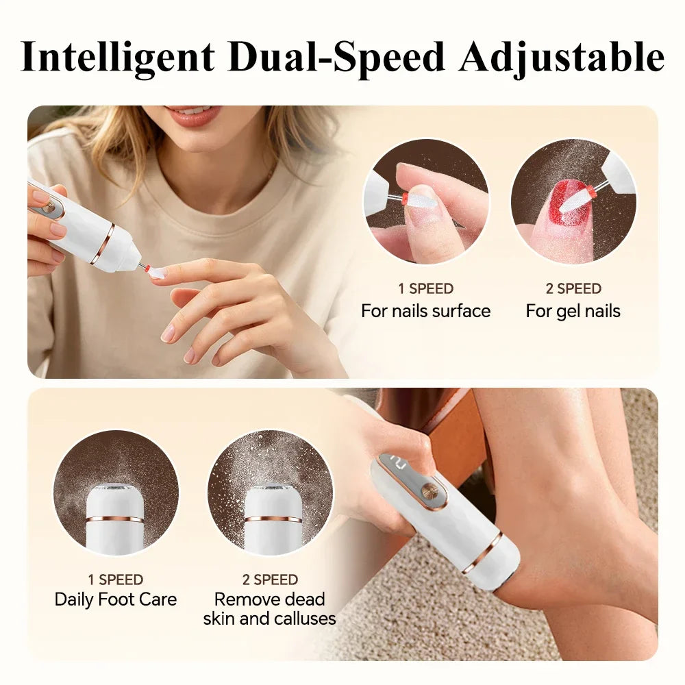 AFDEAL 2-in-1 Cordless Nail Drill & Electric Foot Callus Remover