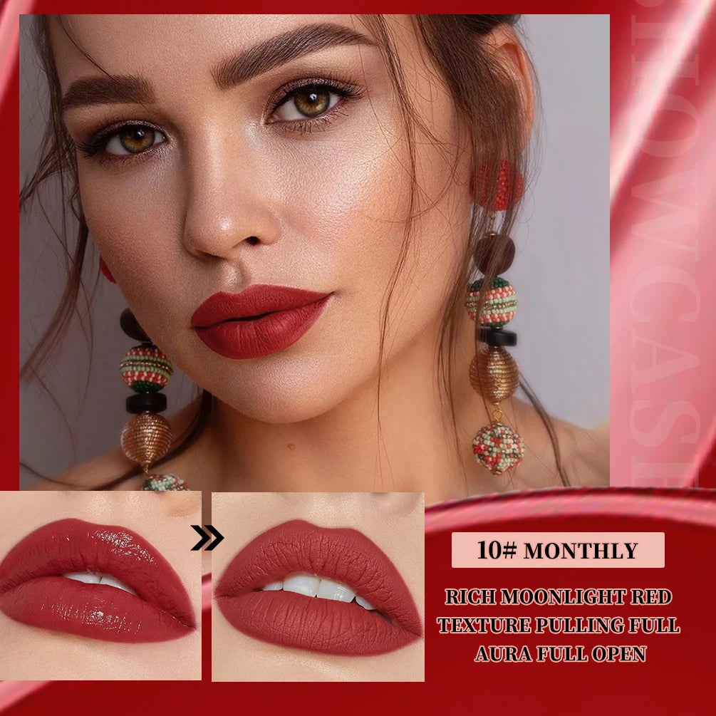 QIBEST Matte Liquid Lipstick Lasting Velvet Nude Lip Gloss Non-stick Cup Waterproof Purple Red Lip Glaze Tint Cosmetic For Women Peaceful Pleasures Health and Wellness