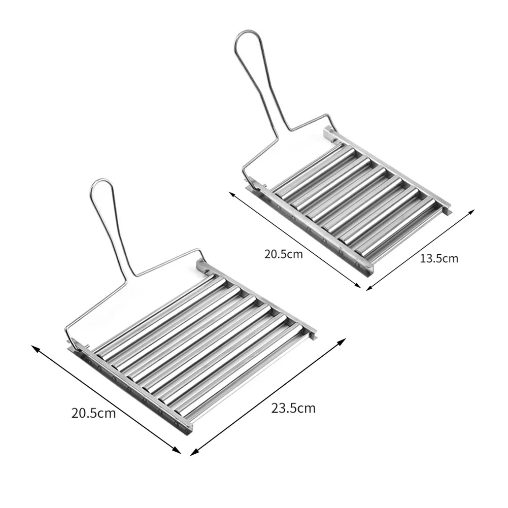 Hot Dog Roller For Grilling Stainless Steel Sausage Rackgriller Bbq Oven Baking Cooking Pans Outdoor Camping Barbecue Tools Peaceful Pleasures Health and Wellness
