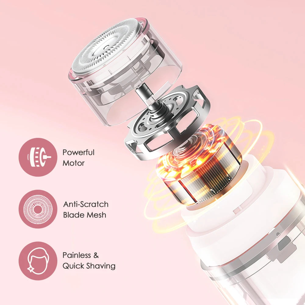 Electric Epilator for Women Bikini Hair Removal Rechargeable Portable Facial Shaver for Body Painless Eyebrow Razor Waterproof Peaceful Pleasures Health and Wellness