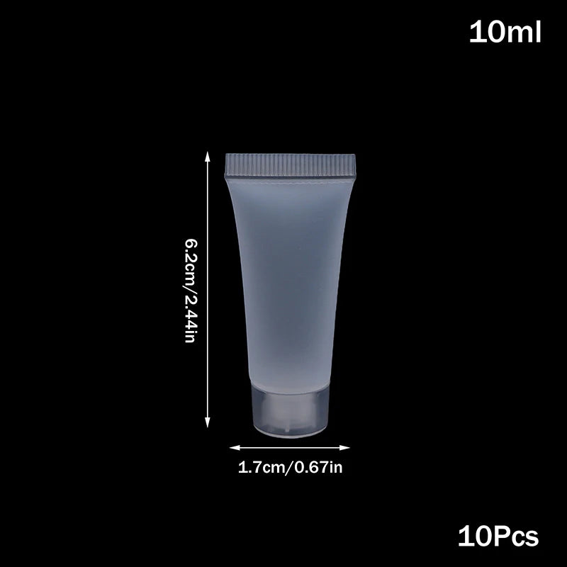 10Pcs Refillable Clear Lotion Containers for Travel Medical Supplies Peaceful Pleasures Health and Wellness 10ml S screw cap