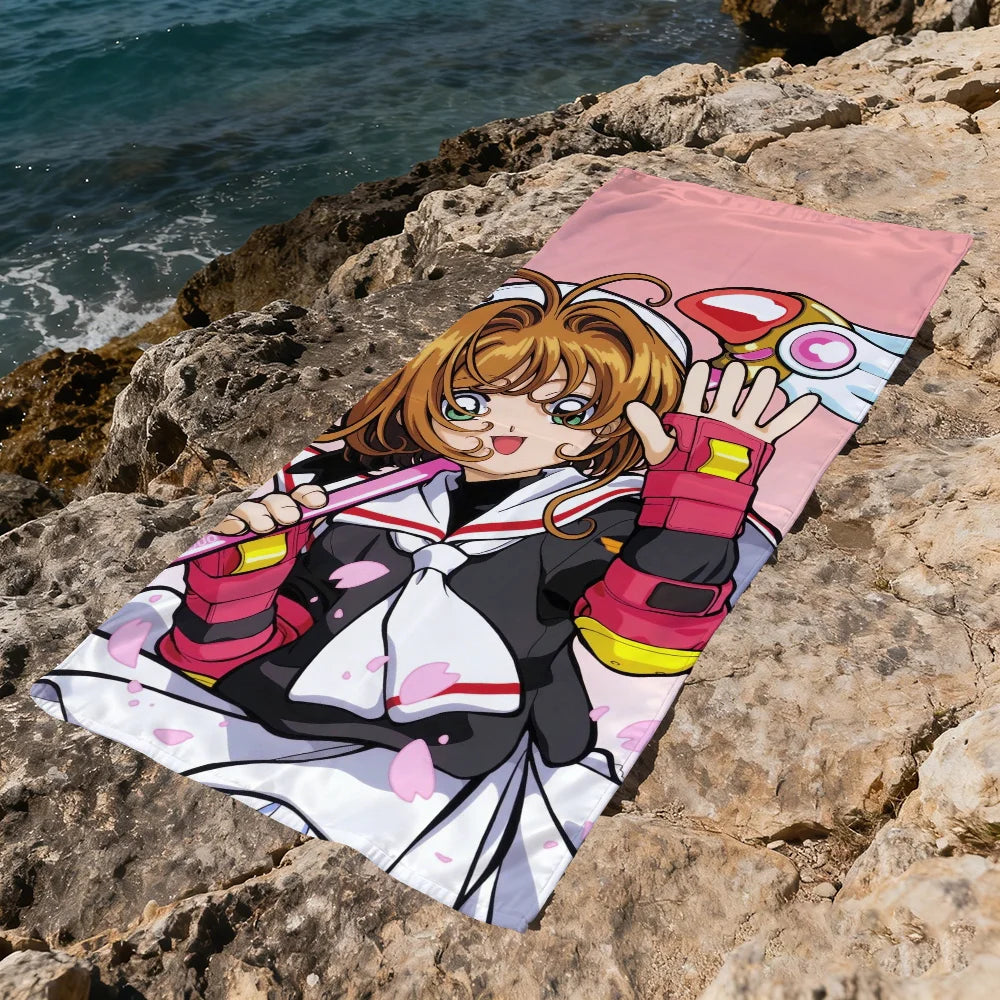 Card Captor Sakura Anime Quick-Dry Beach Towel | Soft & Absorbent Anime Beach Towel Peaceful Pleasures Health and Wellness