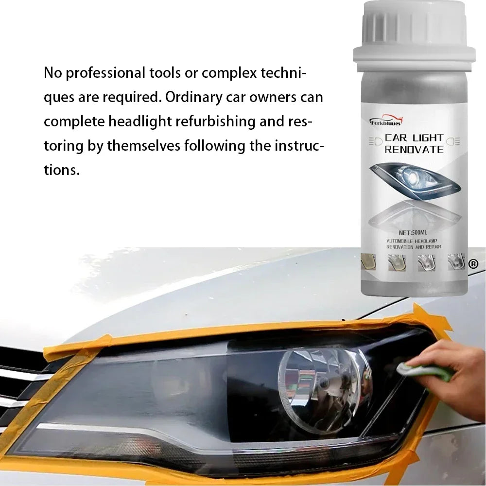 Car Headlight Refurbishment Fluid Car Headlight Repair Retreading Restoration Polish Kit Car Light Cleaner Maintainance Wax Peaceful Pleasures Health and Wellness
