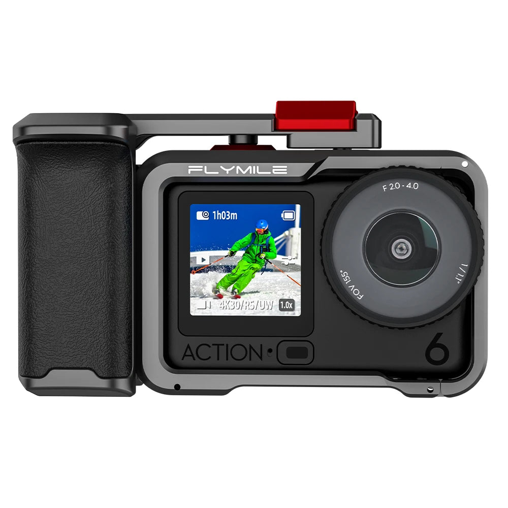 Non-Slip Silicone Handle For DJI OSMO ACTION 6 Aluminum Alloy Protective Case Street Photography Mount Photography Mount Peaceful Pleasures Health and Wellness