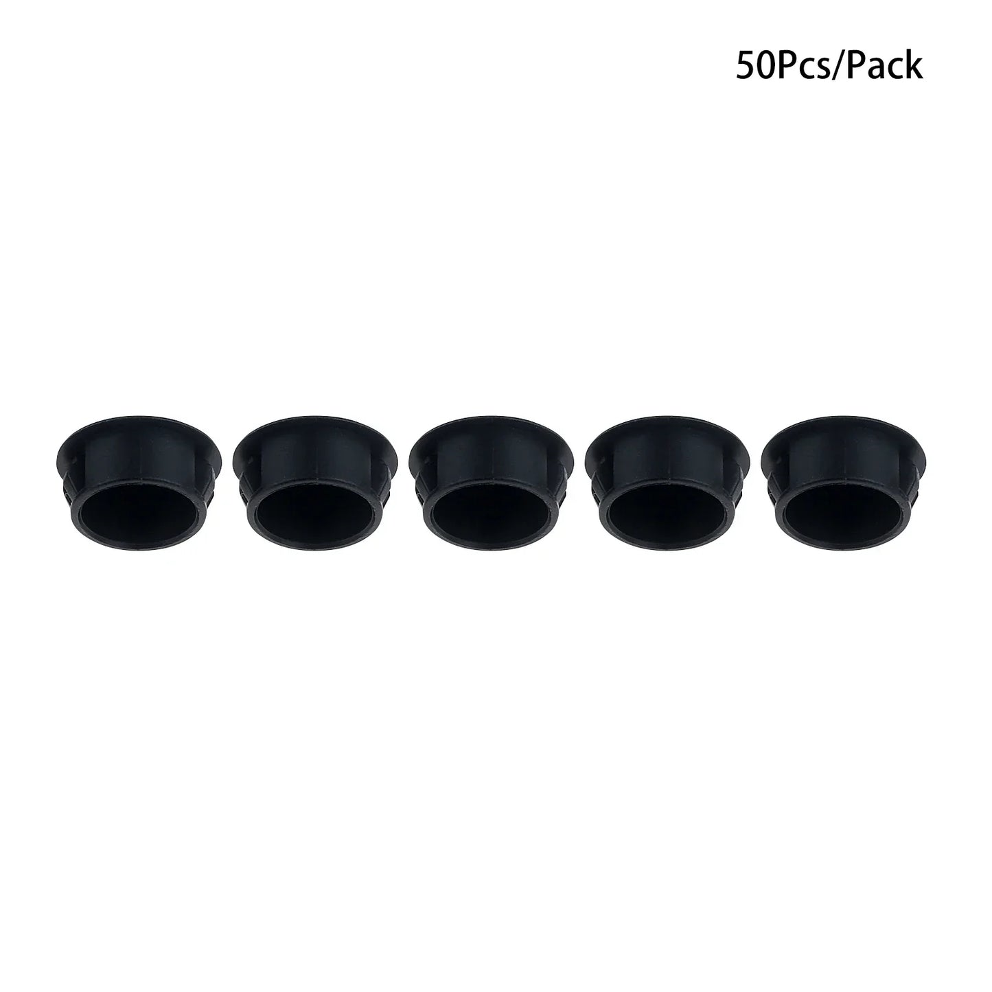 50Pcs Plastic Blanking End Caps Hole Plugs 5mm–32mm Black/White