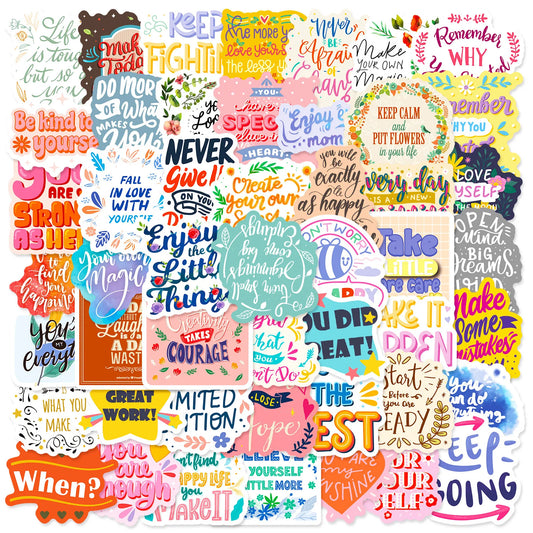 Inspirational Sticker Stickers Affirmation Positive Journaling Peaceful Pleasures Health and Wellness 50 pcs