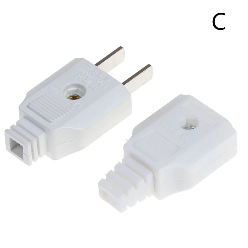 US 2 Flat Pin AC Electric Power Male Plug Female Socket Outlet Adapter Wire Plug Electrical Adapter AC Electrical Socket Outlet Peaceful Pleasures Health and Wellness C