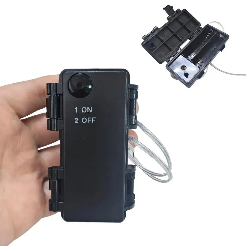 2 Sections AA Battery Holder 3V No.5 Waterproof Dustproof Battery Cartridge With ON-OFF Peaceful Pleasures Health and Wellness