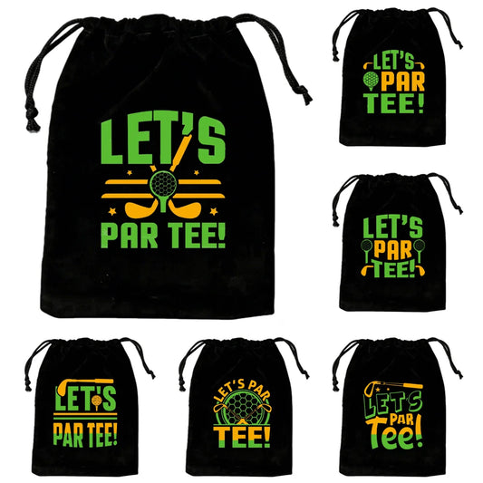 5-Pack Golf Velvet Drawstring Gift Bags 5x7" | Party Favors Golf Gift Pouches Peaceful Pleasures Health and Wellness