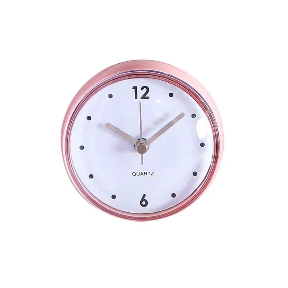 Waterproof Anti-Fog Sucker Wall Clock – Silent Quartz 75mm