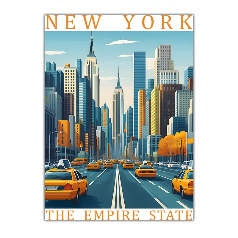 City Landscape Canvas Wall Art | Modern Travel Poster Print Canvas Wall Art Print Peaceful Pleasures Health and Wellness 02 20x25cm No Frame China Mainland