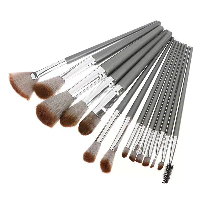 Synthetic Fiber Bristle Makeup Brushes Set, Portable, Foundation Powder, Blush, Concealer, 14Pcs Peaceful Pleasures Health and Wellness