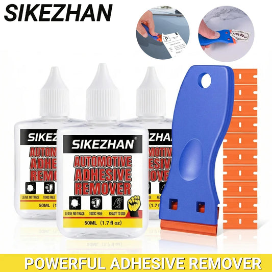 Automotive Adhesive Remover Kit with Scraper & Blades - Safe for Car Paint, Glass, Decal, Sticker, Emblem & Vinyl Glue Removal Peaceful Pleasures Health and Wellness