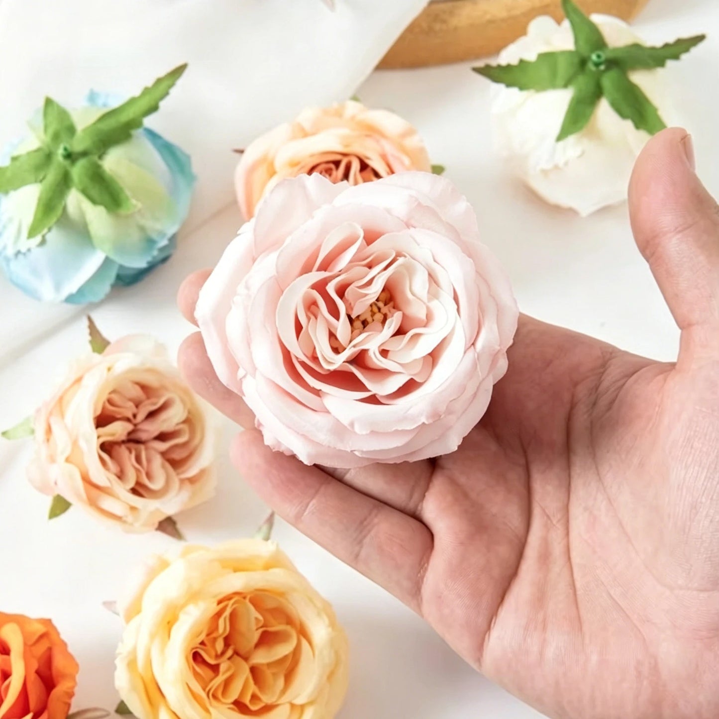 Artificial Silk Peony Flower Heads 5/15Pcs – Wedding & Home Decor