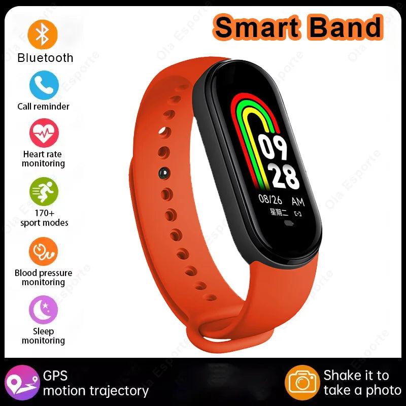 Fashion Smart Watch Fitness Bracelet Sports Waterproof Health Monitor Watch Smart Band BT Control Photo Capture Smart Wristband Peaceful Pleasures Health and Wellness Red