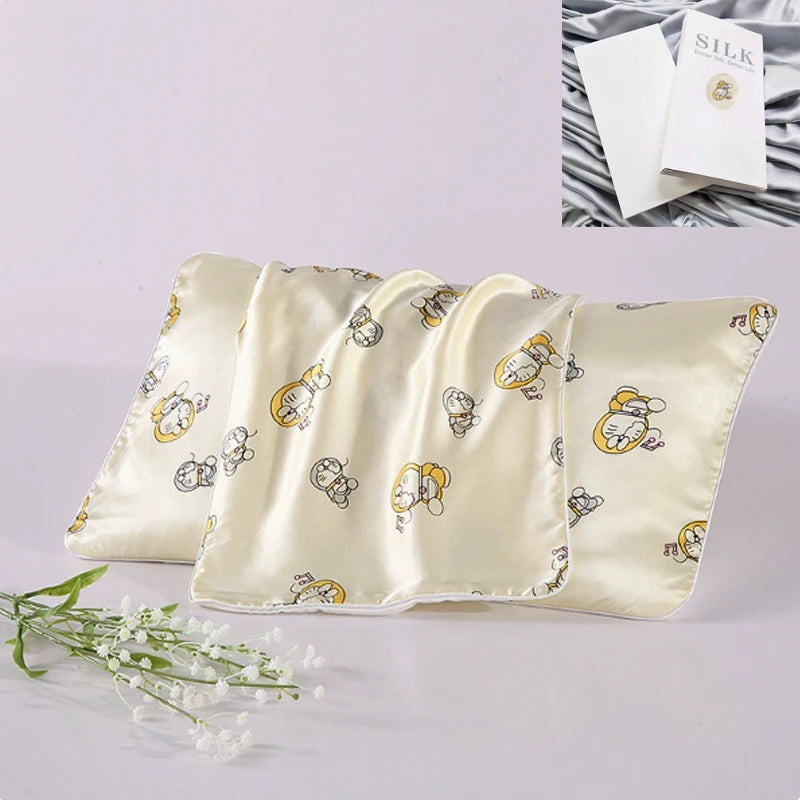 pink Little Bear 100% Pure Mulberry Silk Kids Pillowcase - Envelope closure 19 momme 6A Grade 30*50CM Peaceful Pleasures Health and Wellness Tinker Bell