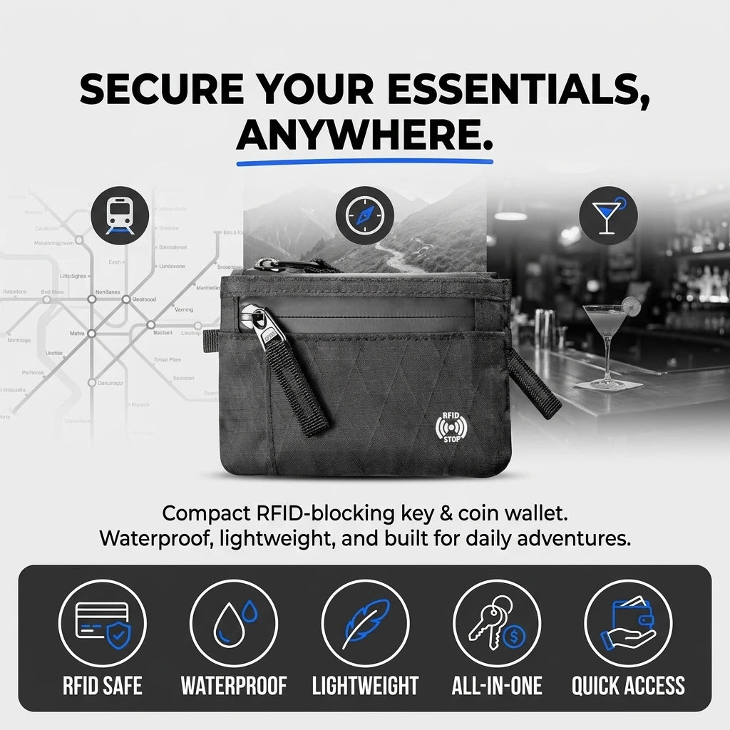 RFID Blocking X-PAC Mini Key Wallet & Coin Pouch | Travel