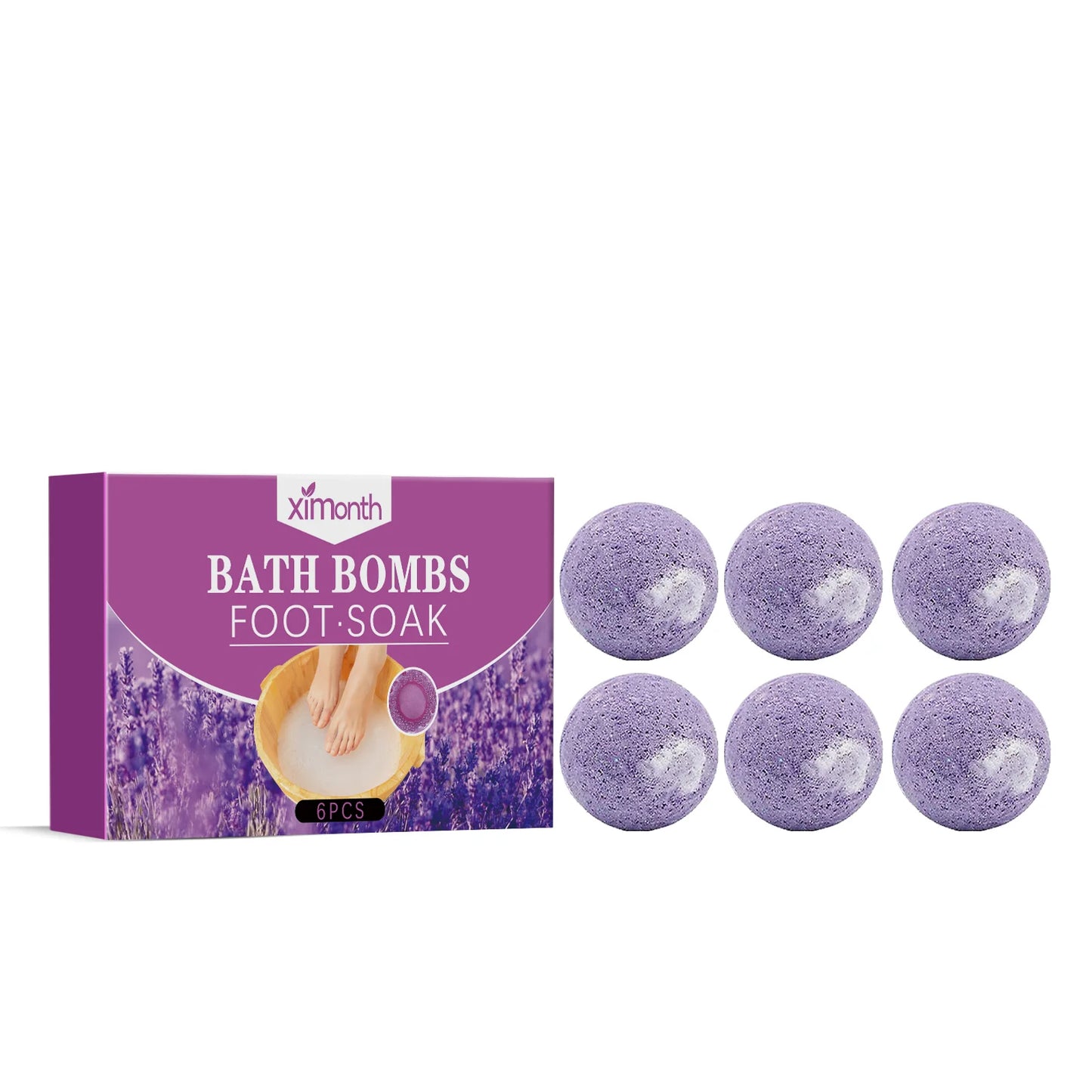 Lavender Foot Bath Bombs | Sea Salt & Essential Oils – 6/12 Pack