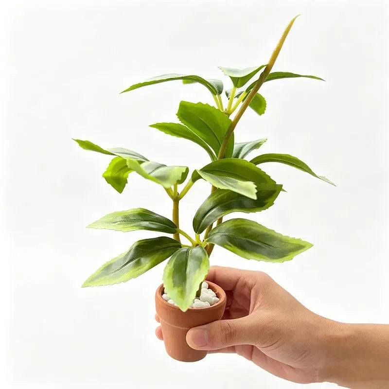Mini Terracotta Pot Artificial Plant Dollhouse Miniature Decor