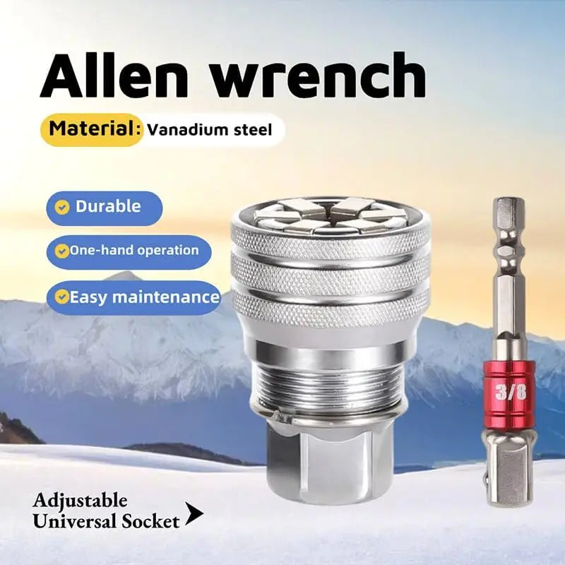 1 Adjustable Socket Wrench 3 8 Drive Multi-function Hex Adapter