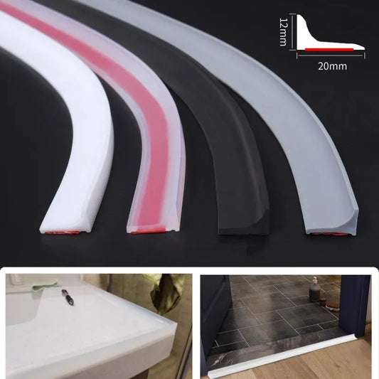 Silicone Shower Water Stopper – Self-Adhesive Seal Strip Shower Water Barrier Oasis Select