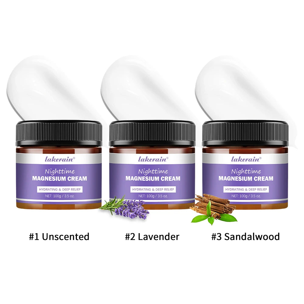 Magnesium Lotion Nighttime Magnesium Cream Lavender Legs Arms Chest Care Natural Aid for Deep Sleep Moisturizer After-sun repair Peaceful Pleasures Health and Wellness