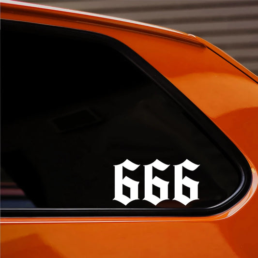 18cm Number 666 Decal Sticker Car Bike Funny Bumper Vinyl Peaceful Pleasures Health and Wellness Blue