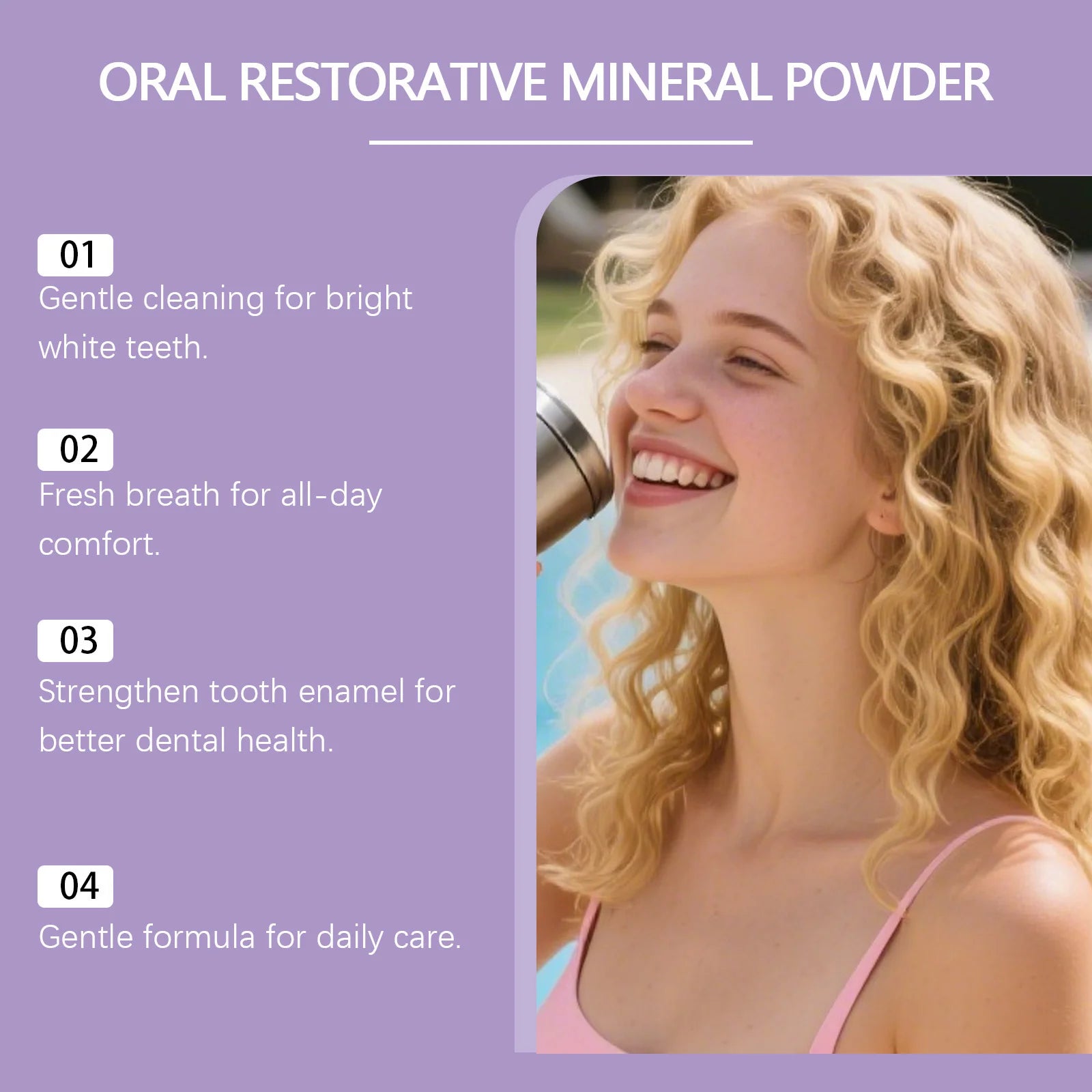 Teeth Cleansing Purple Powder Bleach Yellow Stain Brightening Strengthen Dental Protect Gums Fresh Breath Teeth Whitening Powder Peaceful Pleasures Health and Wellness