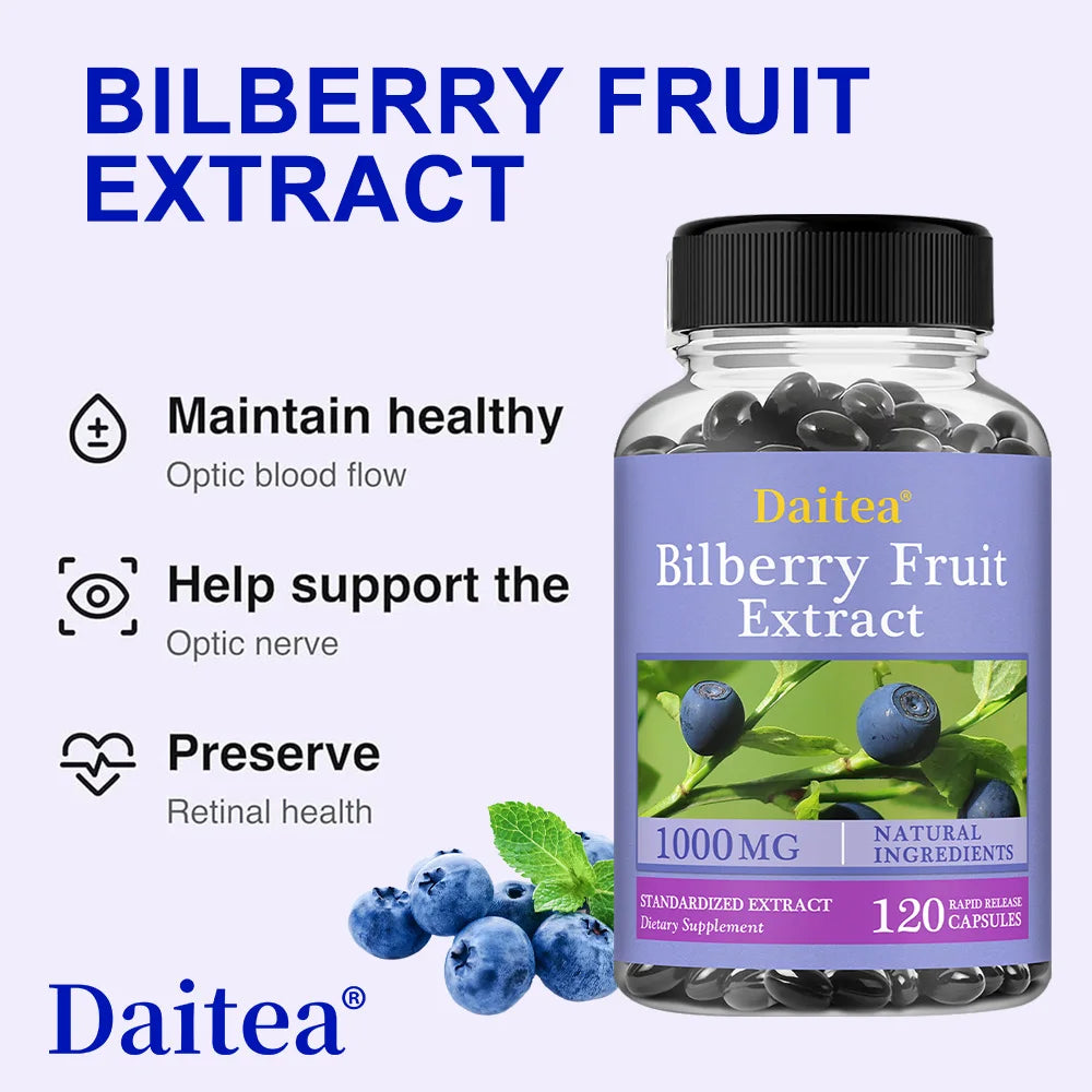 Premium Bilberry Extract,Eye Vitamin Supplement,Promotes Vision Health,Antioxidant Benefits,and Improves Cardiovascular Health Peaceful Pleasures Health and Wellness