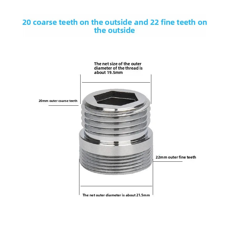 Faucet Thread Adapter 16–32mm Internal & External Fine Tooth